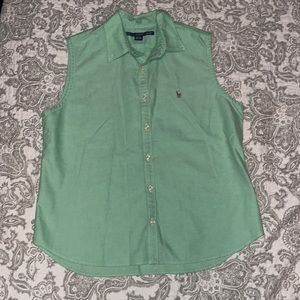 Women’s Sleeveless Ralph Lauren Polo Sport button-up collared top